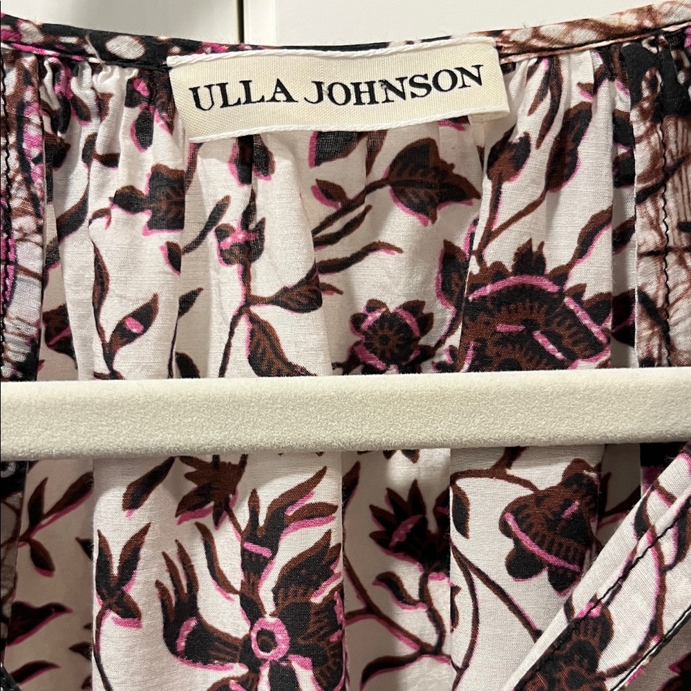 Ulla Johnson Small Pink and Brown Floral Blouse EUC - Picture 2 of 3